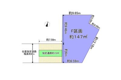 所沢市上安松Ｆ区画｜JR武蔵野線「新秋津駅」徒歩約10分｜都心へのアクセス良好で好立地な売地